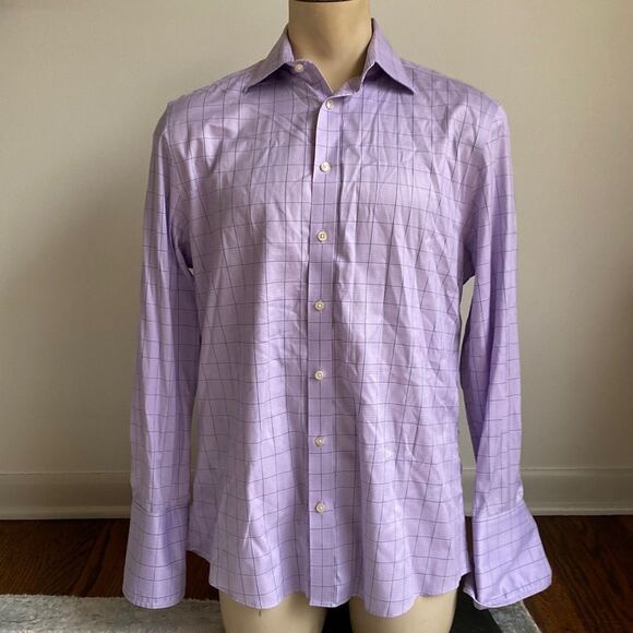 Charles Tyrwhitt Men’s 16.5/34” Non Iron Slim Fit Dress Shirt Plaid - Picture 1 of 7
